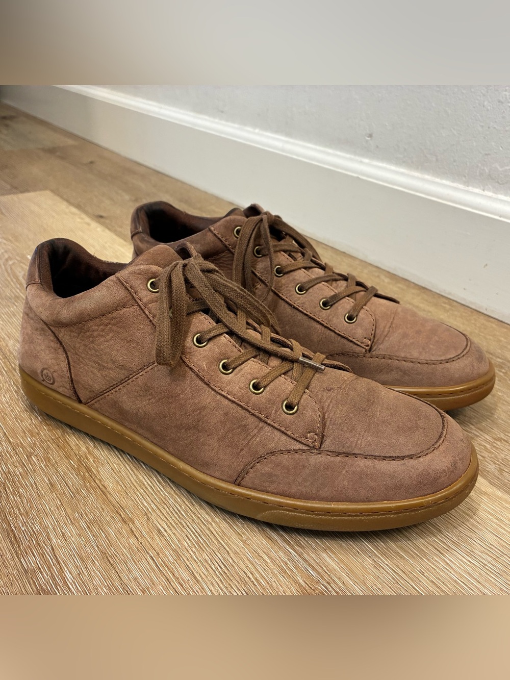 Born Allister Sneakers Brown Leather Matching Gum Rubber Sole Men’s 10.5